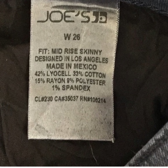 Joe’s Jeans Skinny Dark Indigo Wash sz 26 - Picture 5 of 5